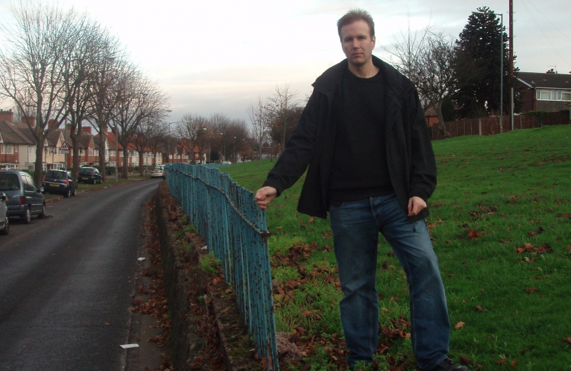 Matt next to the railings on Marsh Lane